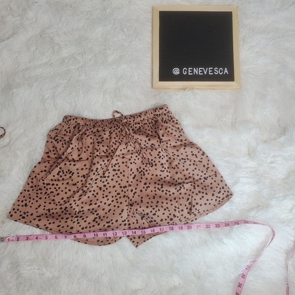 CHIC Bronze Satin Spotted PJ Set Tank & Shorts - Picture 7 of 8